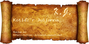Kotlár Julianna névjegykártya